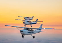 More Environmentally Friendly Fuels approved for Cessna Piston-Powered Aircraft Photo: Textron Aviation - Cessna Skyhawk, Skylane and Turbo Stationair in formation