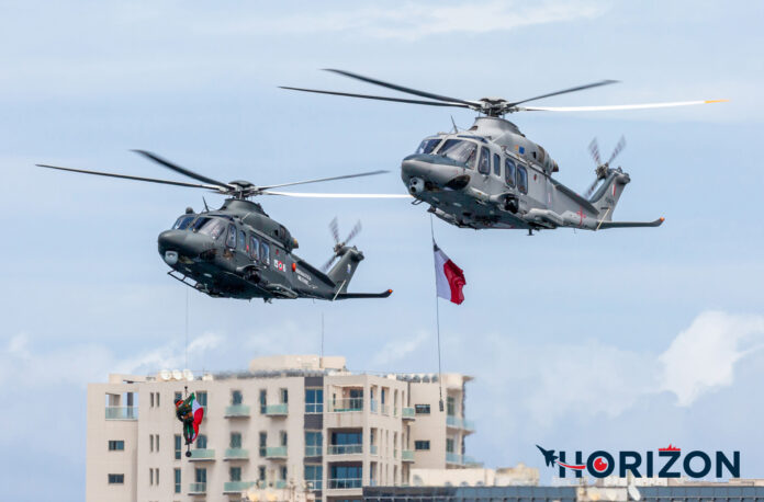 Armed Forces of Malta AW-139 & Italian Air Force Leonardo HH-139B during the Italian's Republic Day Celebration. Photo: Paul Spiteri Lucas