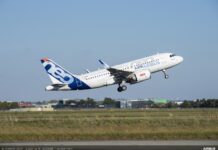 This A319neo is the latest to test 100% SAF A319 sustainable aviation fuel test flight. Photo: Airbus