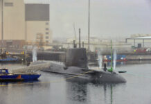 Hunter-killer HMS Anson completes first practice dive in dock