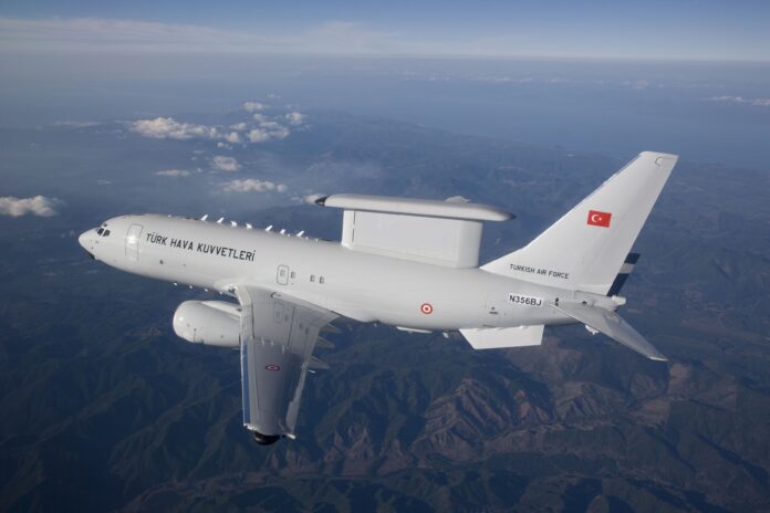 A file photo of a Turkish Air Force E-7 Wedgetail. Photo: Boeing