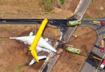DHL Boeing 757F flight broken into two after landing in Costa Rica Boeing 757PCF DHL Aero Expreso (HP-2010DAE) în San Jose (Costa Rica) / Foto: Costa Rica Noticias / (C) Aviation Geek SRL