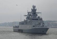 Sea trials on the first K130 Batch II corvette of the German Navy
