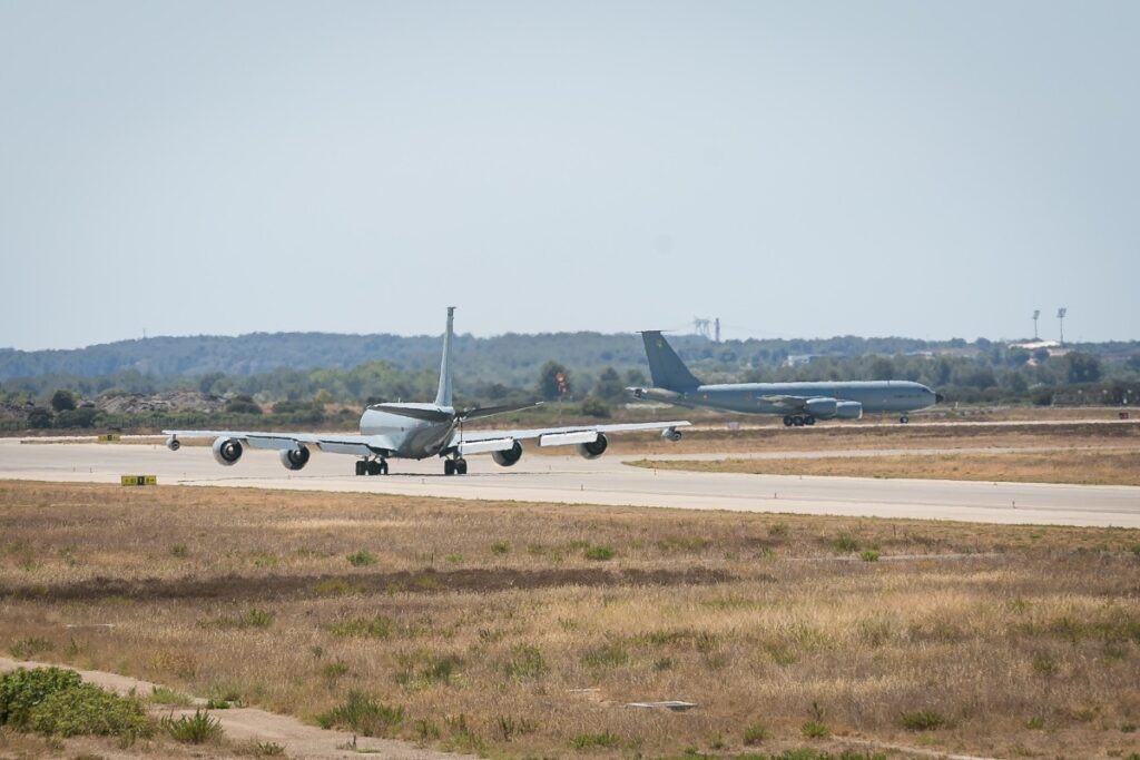 C-135 aircraft getting ready at Istres Air Base. Air-to-Air Refueling of Allied fighters for the mission makes them a critical enabler. Photo by Arnaud Chamberlin.