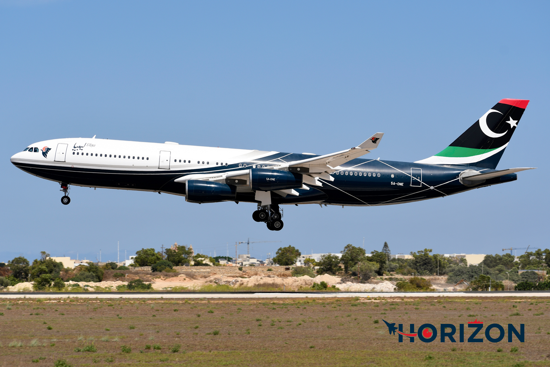 Libya Government Airbus A340-213 5A-ONE. Photo: Aiden Lee Briffa