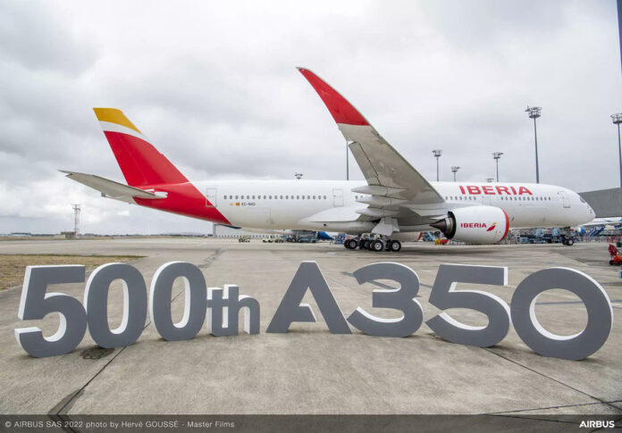 500th A350 delivery. Photo: Airbus