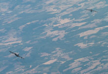 Allied fighter aircraft integrate with B-52s at the Captieux Range Live training with different operators and platforms is essential for both aircrew and JTACs top maintain their currency, which enhances air-land cooperation. Photo: Damien Munoz - Armée De l'Air et de l'Espace