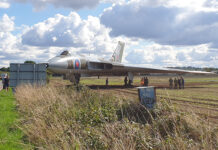 Vulcan bomber comes off the runway during a hot taxi run at Wellesbourne airfield Vulcan bomber at Wellesbourne airfield has just overshot the runway during a hot taxi run. Almost made it to the road. Photo: Lloydyy22 (Twitter)