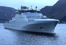 Naming ceremony of new Norwegian Coast Guard vessel at Vard Langsten