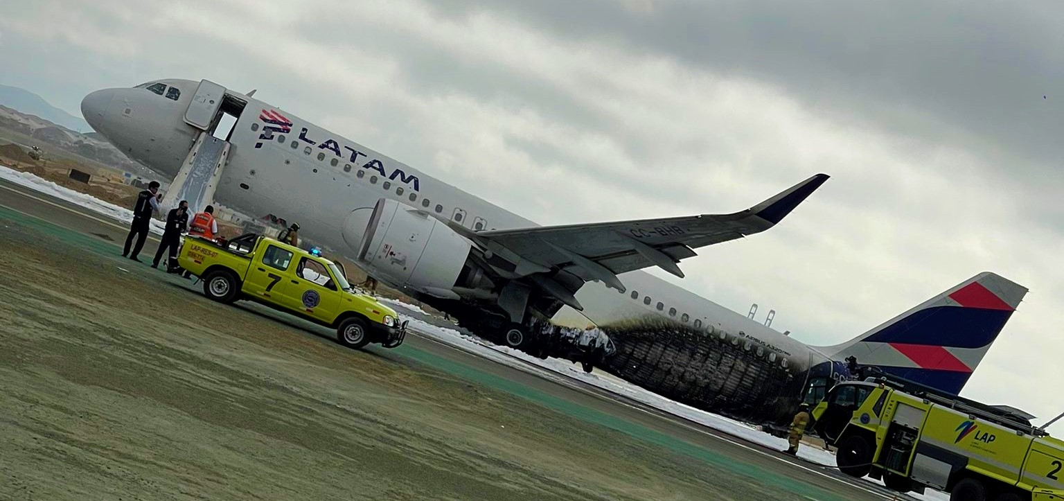 LATAM Peru Airbus A320neo collides with a fire truck at Lima