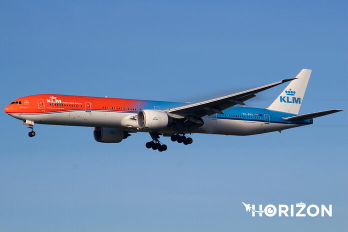 KLM Royal Dutch Airlines Boeing 777-306ER PH-BVA. Photo: Stephen Borg