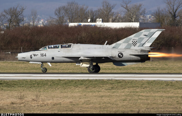 Croatia Air Force Mikoyan-Gurevich Mig-21UMD Mongol B 164. Photo (File): Chris Lofting via Jetphotos.net