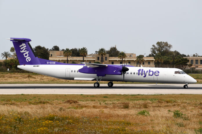 A Flybe aircraft preparing for take off after maintenance at Medavia Technics. File Photo: Aiden Lee Briffa