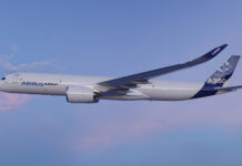 Air France-KLM orders four A350Fs to modernise the fleet of Martinair, part of KLM Group A350F illustration in Airbus livery in flight. Photo: Airbus