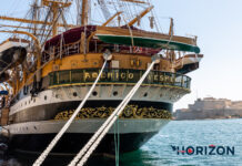 Visit on the Italian Navy tall ship Amerigo Vespucci The stern of the Amerigo Vespucci. Photo: Paul Spiteri Lucas