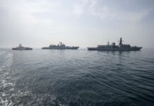 Royal Navy’s Gulf forces complete world’s second-largest maritime exercise USS Paul Hamilton IMX23 Operations. Photo: Royal Navy Crown Copyright