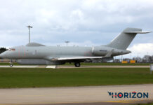 Last former RAF Sentinel departs RAF Waddington Raytheon Bombardier Sentinel R.1 N690BD. Photo: Massimo Farrugia