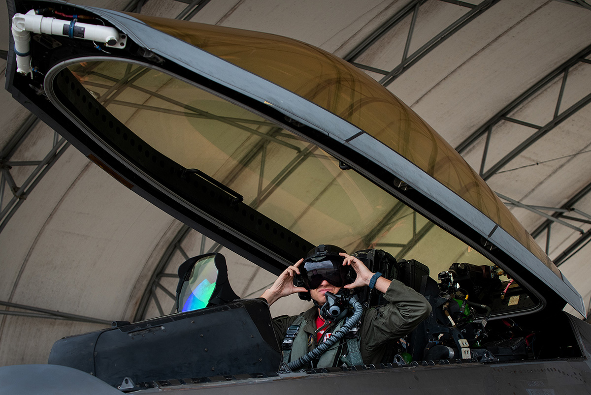 F-22A Raptor pilots test next-gen helmet