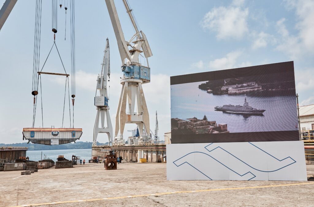 Navantia lays the keel of the first F110 frigate in the Ferrol shipyard