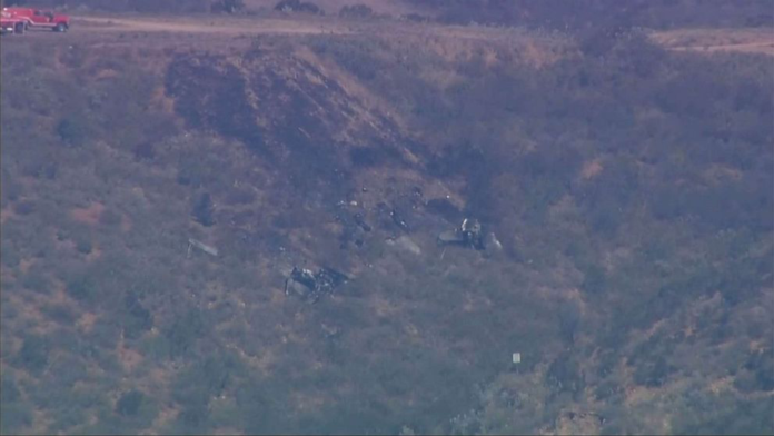 The pilot of an F-18 military jet that crashed near San Diego early Friday morning has died, according to U.S. defense official. Photo: KGTV