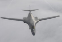 U.S. B-1B Lancers arrive in the UK for BTF 24-1 A 9th Expeditionary Bomb Squadron B-1B Lancer, deployed in support of Bomber Task Force Europe 24-1. Photo: USAFE