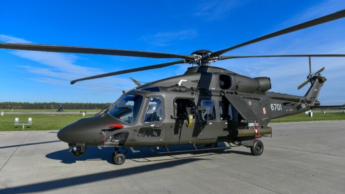 The first AW-149 helicopters delivered to the Polish 25th Air Cavalry Brigade