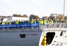 HMS St Albans ship’s staff move on board HMS St Albans ship’s staff move on board