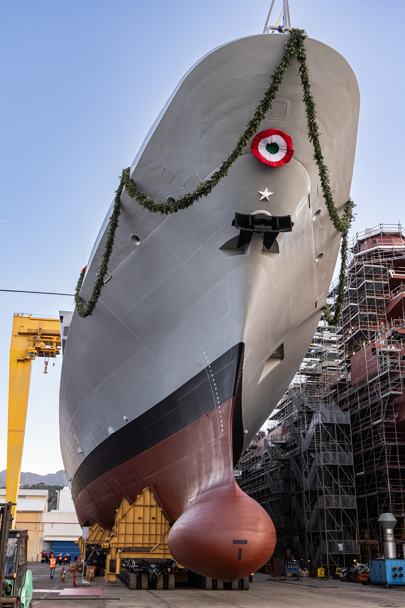 The Ninth Multipurpose frigate “Spartaco Schergat" launched