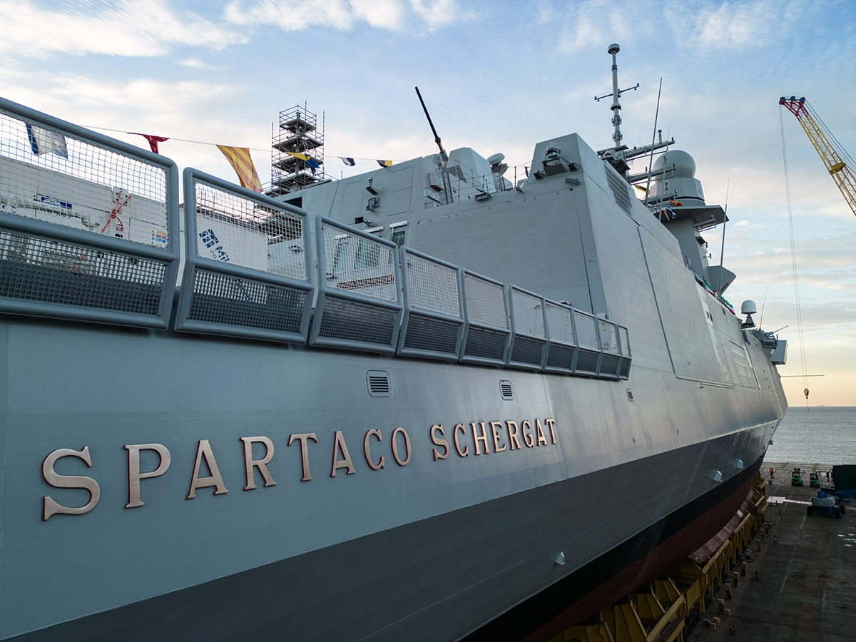 The Ninth Multipurpose frigate “Spartaco Schergat" launched