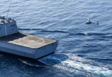 Naval unmanned aerial system tested at sea from a French Navy frigate Naval unmanned aerial system tested at sea from a French Navy frigate