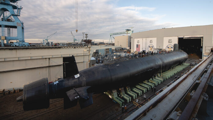 The US Navy's 25th Virginia-class submarine is launched by HII