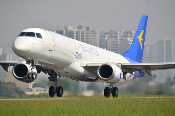 First E-Jet converted to transport cargo aircraft makes its debut