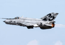 AIRVG 2024 – Croatia Mikoyan-Gurevich MiG-21 D carrying serial 116 seen blasting away after takeoff from Zagreb International Airport, possibly for its final aerial public performance in Europe during AIRVG2024. Photo: Malcolm Bezzina