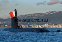 Submarine Tourville arrives at its home base Toulon