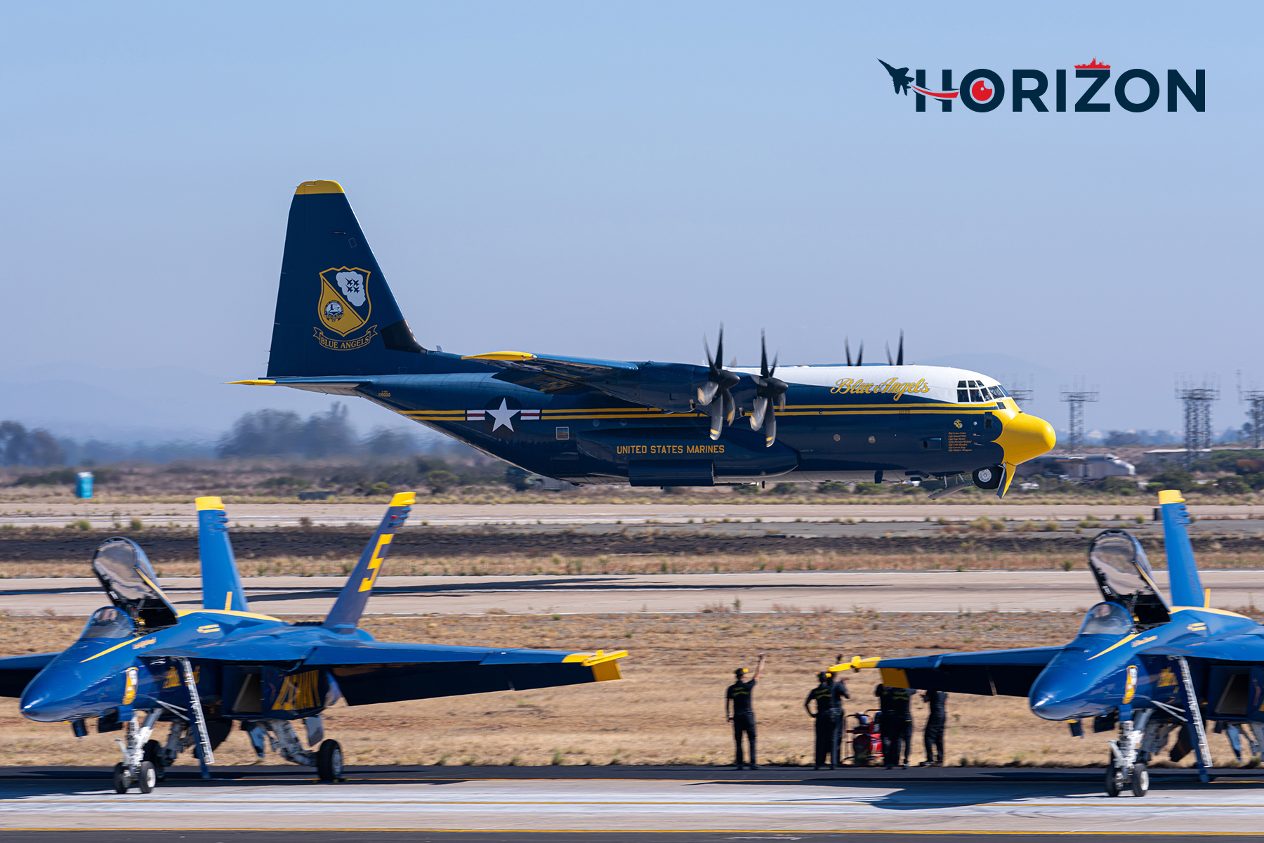 USMC C-130J wiedely know as Fat Albert on departure for the start of it's demo.