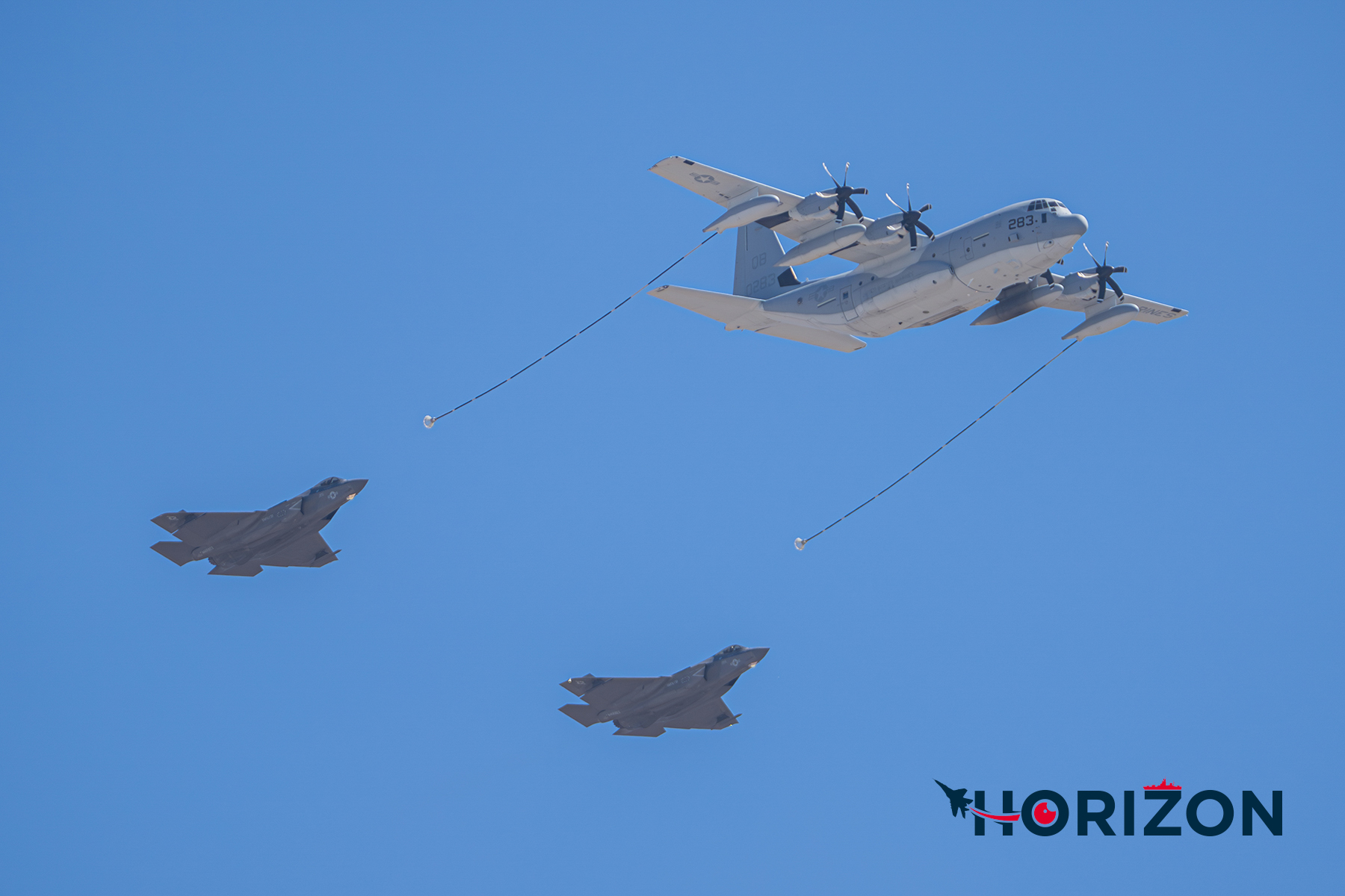 USMC C-130J and F-35C fly pass