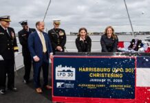 HII Christens Amphibious Transport Dock Harrisburg (LPD 30) HII Christens Amphibious Transport Dock Harrisburg (LPD 30)