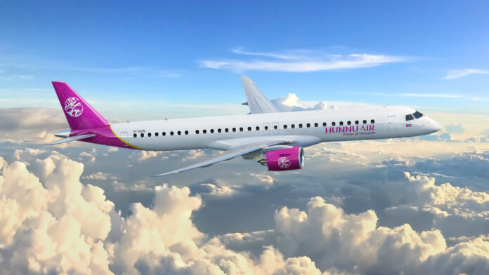 Azorra Delivers Mongolia’s First Embraer E195-E2 to Hunnu Air