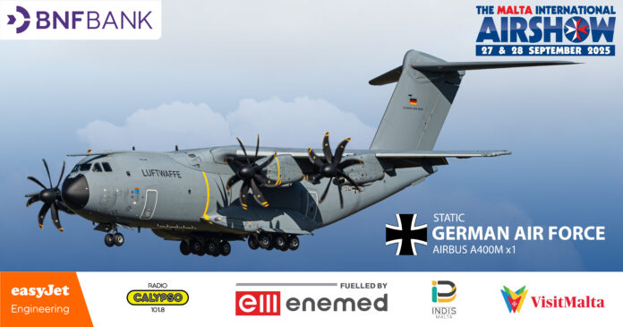 German AF A400M joins Airshow's static line up