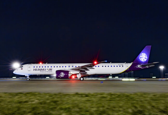 Hunnu Air launches Embraer E2 flights from Mongolia to China