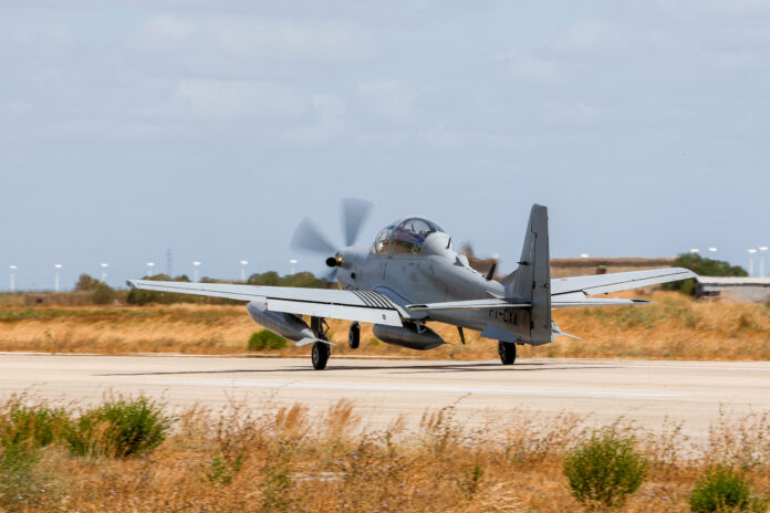 The Portuguese Air Force's first A-29N Super Tucano delivered